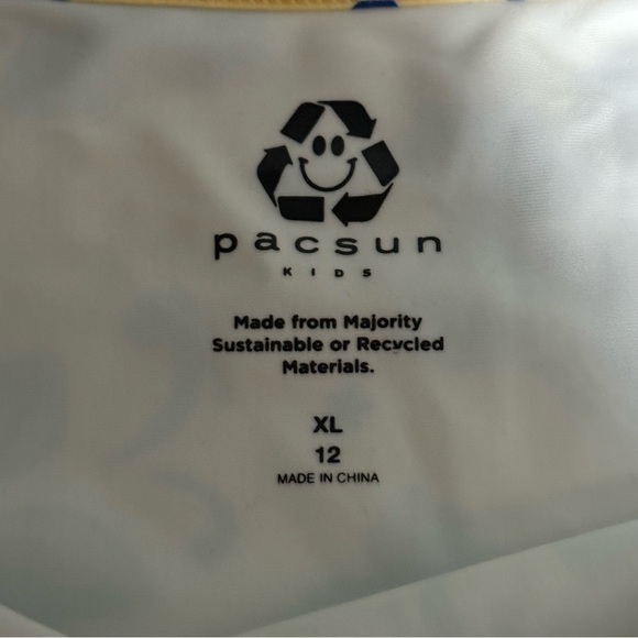 PacSun Kids XL Swimsuit Yellow Blue Floral Crossback - Picture 7 of 8